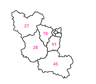 Carte de zones d'intervention d'Ambiance Party